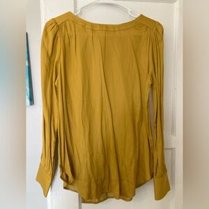 LOFT Mustard Blouse, long sleeve with golden buttons - Brand new